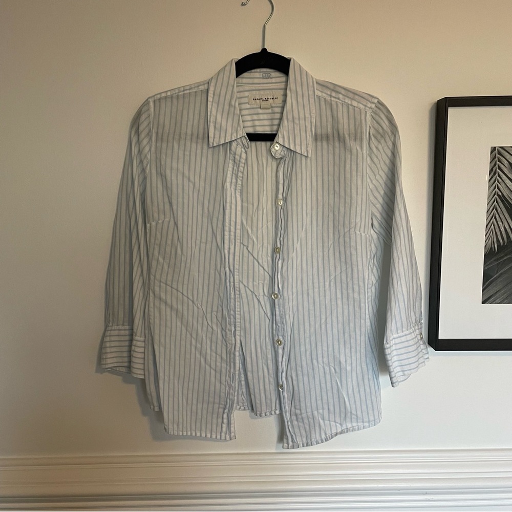 Banana Republic striped casual button down